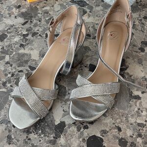Dolce Vita Silver Strappy Heels